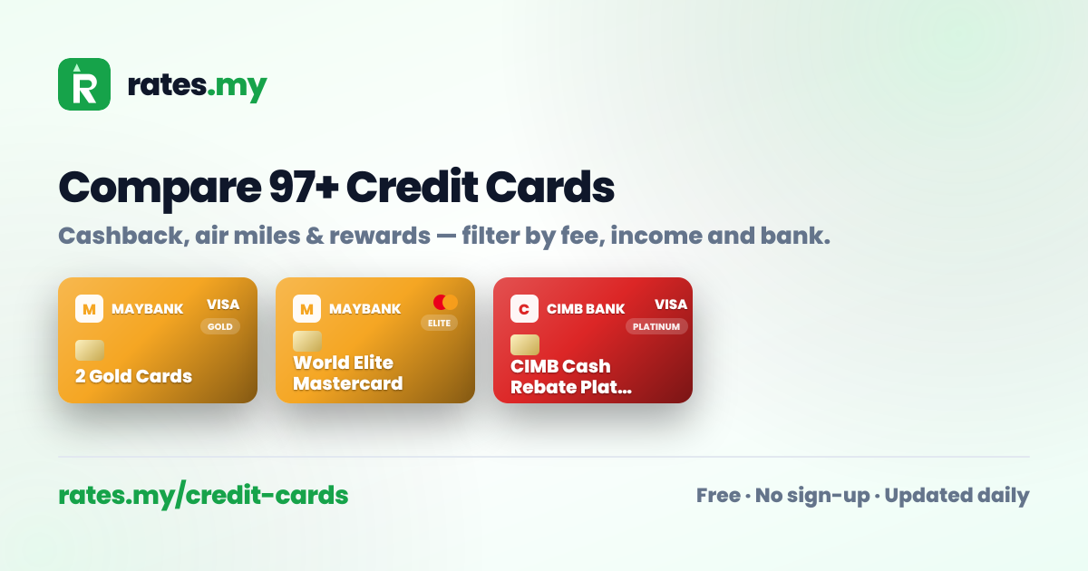 Best Credit Cards Malaysia (August 2026) — Cashback, Miles & Rewards ...