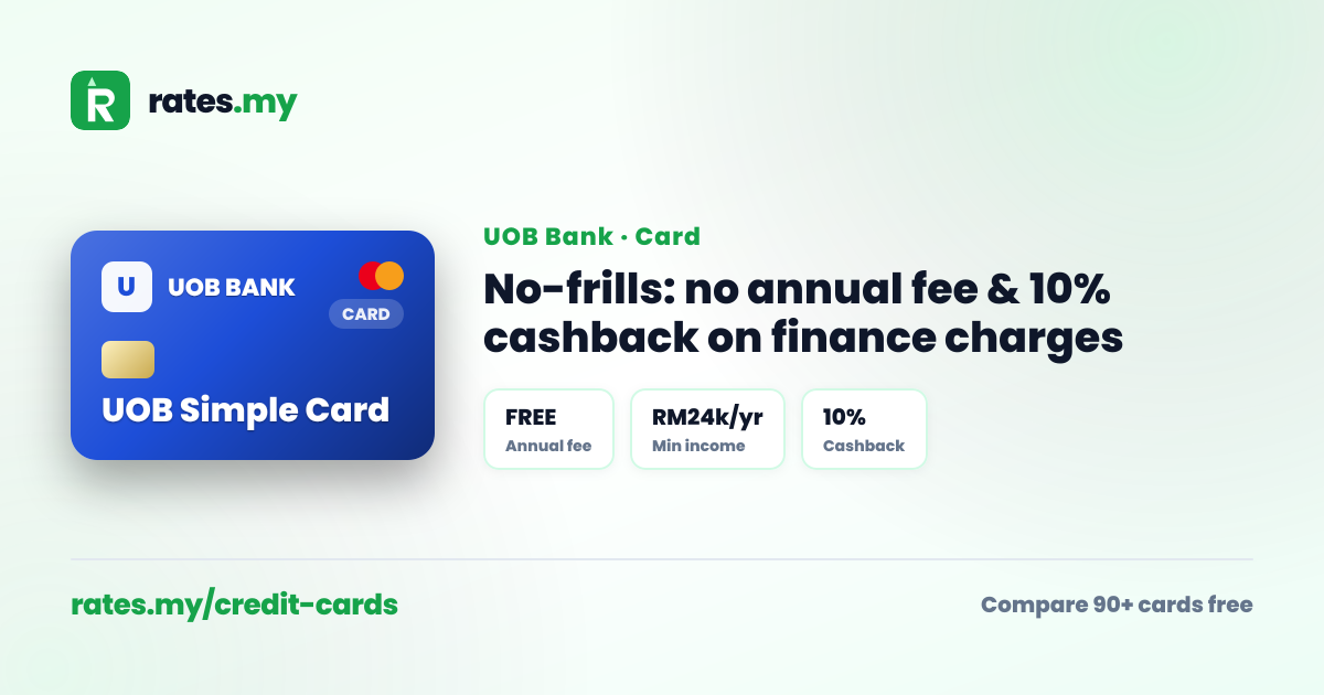 UOB Simple Card Review 2026 - Fees, Rewards & Rating | Rates.my